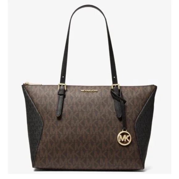 Michael Kors Coraline Large Signature Tote Brown/Black - Picture 1 of 5
